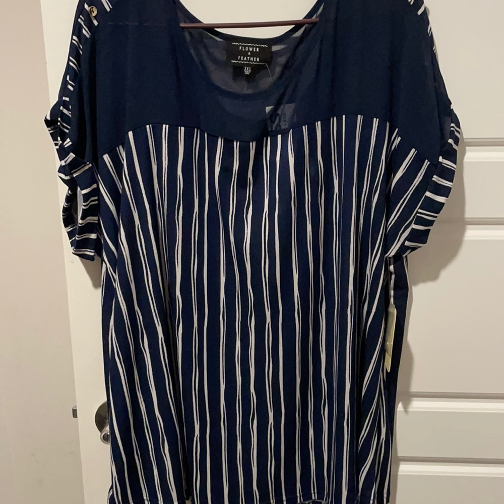 Blue/White Striped Blouse